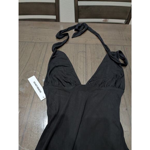 NWT Princess Polly TINISIE HALTER MINI DRESS BLACK size 0 - Picture 3 of 8